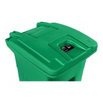 Toter ACG32-00LIM Organics 32 Gallon Lime Green Rectangular Caster Cart with Gasketed Lid