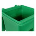 Toter ACG32-00LIM Organics 32 Gallon Lime Green Rectangular Caster Cart with Gasketed Lid