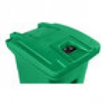 Toter ACG32-00LIM Organics 32 Gallon Lime Green Rectangular Caster Cart with Gasketed Lid