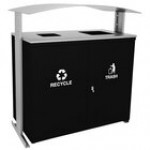 Ex-Cell Kaiser RGU-3645 MAL/BRZX Ellipse Collection Malachite 90 Gallon Rectangular Two-Stream Trash Can with Canopy Ex-Cell Kaiser RGU-3645 MAL/BRZX Ellipse Collection Malachite 90 Gallon Rectangular Two-Stream Trash Can with Canopy
