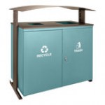 Ex-Cell Kaiser RGU-3645 MAL/BRZX Ellipse Collection Malachite 90 Gallon Rectangular Two-Stream Trash Can with Canopy Ex-Cell Kaiser RGU-3645 MAL/BRZX Ellipse Collection Malachite 90 Gallon Rectangular Two-Stream Trash Can with Canopy