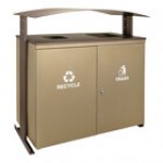Ex-Cell Kaiser RGU-3645 MAL/BRZX Ellipse Collection Malachite 90 Gallon Rectangular Two-Stream Trash Can with Canopy Ex-Cell Kaiser RGU-3645 MAL/BRZX Ellipse Collection Malachite 90 Gallon Rectangular Two-Stream Trash Can with Canopy