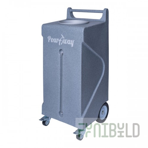 PourAway Cadet Deluxe 456806 30 Gallon Granite Gray HDPE Rectangular Liquids Disposal Receptacle
