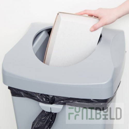 Rubbermaid® FG2689-88GRAY Untouchable 92 Qt. / 23 Gallon Gray Square Trash Can Lid