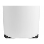 Lavex 32 Gallon White Round Commercial Trash Can with Lid and Dolly