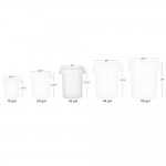 Lavex 32 Gallon White Round Commercial Trash Can with Lid and Dolly