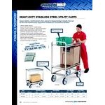 Lakeside PB1500 PrisonBilt Heavy-Duty Correctional Stainless Steel Two Shelf Utility Cart - 21 1/4