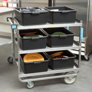 Lakeside 744 Heavy-Duty Stainless Steel 3 Shelf Utility Cart - 22 3/8 Lakeside 744 Heavy-Duty Stainless Steel 3 Shelf Utility Cart - 22 3/8