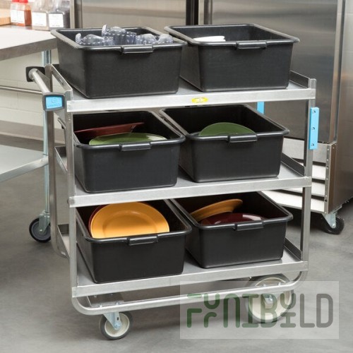 Lakeside 744 Heavy-Duty Stainless Steel 3 Shelf Utility Cart - 22 3/8