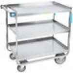 Lakeside 744 Heavy-Duty Stainless Steel 3 Shelf Utility Cart - 22 3/8