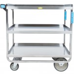Lakeside 744 Heavy-Duty Stainless Steel 3 Shelf Utility Cart - 22 3/8
