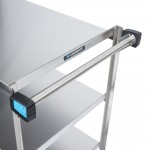 Lakeside 744 Heavy-Duty Stainless Steel 3 Shelf Utility Cart - 22 3/8