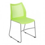 Flash Furniture Hercules Gray Ventilated Contoured Stacking Chair with Black Sled Base Flash Furniture Hercules Gray Ventilated Contoured Stacking Chair with Black Sled Base