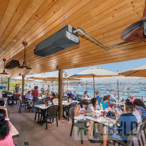 Schwank MO-2312-NG Natural Gas Black and Stainless Steel Outdoor Patio Heater - 23,000 BTU