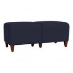 Lesro Ravenna Open House Wine Fabric 2-Seat Bench with Walnut Wood Legs Lesro Ravenna Open House Wine Fabric 2-Seat Bench with Walnut Wood Legs