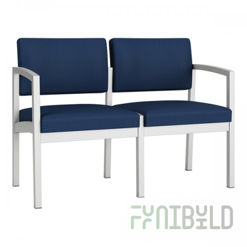 Lesro Lenox Steel Patriot Plus Imperial Blue Vinyl Loveseat