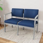 Lesro Lenox Steel Patriot Plus Imperial Blue Vinyl Loveseat Lesro Lenox Steel Patriot Plus Imperial Blue Vinyl Loveseat