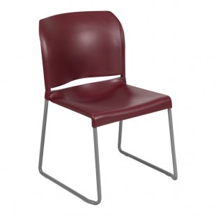 Flash Furniture Hercules Burgundy Full-Back Contoured Stacking Chair with Gray Sled Base Flash Furniture Hercules Burgundy Full-Back Contoured Stacking Chair with Gray Sled Base