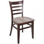 BFM Seating Berkeley Dark Walnut Beechwood Ladder Back Side Chair with Relic Farmhouse Seat BFM Seating Berkeley Dark Walnut Beechwood Ladder Back Side Chair with Relic Farmhouse Seat