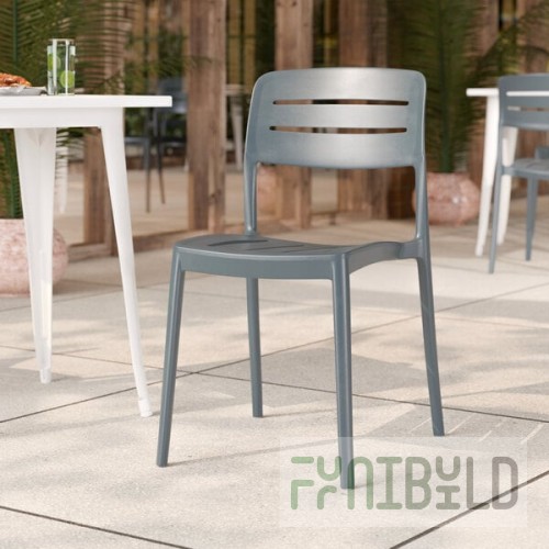 Lancaster Table & Seating Alto Shoreline Slate Slat Back Resin Side Chair