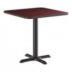 Lancaster Table & Seating Mahogany Finish Wood Window Back Chair with Black Vinyl Seat - Detached Seat Lancaster Table & Seating Mahogany Finish Wood Window Back Chair with Black Vinyl Seat - Detached Seat