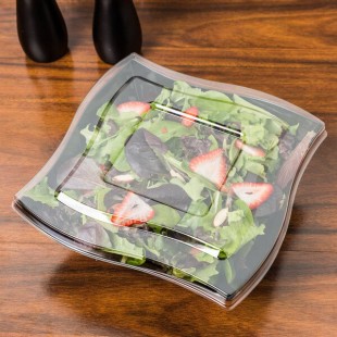 Fineline Wavetrends 164-BK Black Plastic Serving Bowl 64 oz. - 50/Case