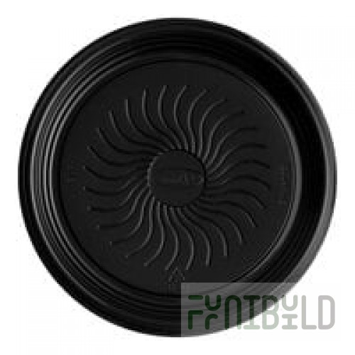 Fineline Platter Pleasers 7210TF-BK PET Plastic Black Thermoform 12