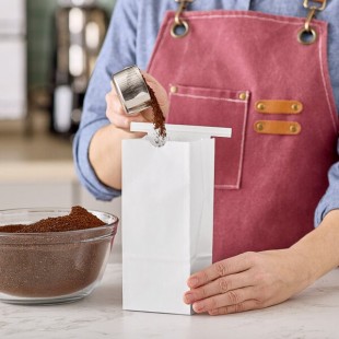 Choice 1/2 lb. White Paper Customizable Coffee Bag with Reclosable Tin Tie - 100/Pack
