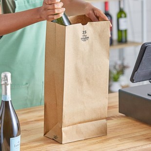 Duro Husky Heavy-Duty 25 lb. Natural Kraft Paper Bag - 400/Bundle Duro Husky Heavy-Duty 25 lb. Natural Kraft Paper Bag - 400/Bundle