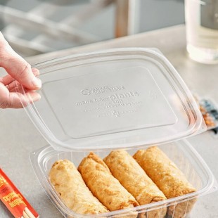 World Centric Clear PLA Lid for 24, 32 oz. Deli Containers - 600/Case