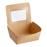 Choice Kraft Folded Paper #4 Take-Out Container with Window 7 3/4
