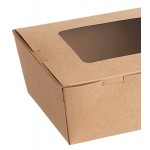 Choice Kraft Folded Paper #4 Take-Out Container with Window 7 3/4