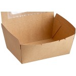 Choice Kraft Folded Paper #4 Take-Out Container with Window 7 3/4