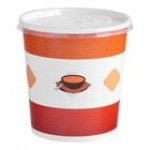 Choice 16 oz. Medley Double Poly-Coated Paper Soup / Hot Food Cup with Vented Plastic Lid - 250/Case Choice 16 oz. Medley Double Poly-Coated Paper Soup / Hot Food Cup with Vented Plastic Lid - 250/Case