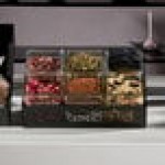 Rosseto SM315 Mosaic Matte Black Steel Holder with 6 Glass Jars Rosseto SM315 Mosaic Matte Black Steel Holder with 6 Glass Jars