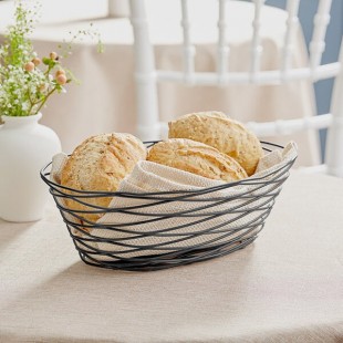 TableCraft BK17410 Artisan Oval Black Wire Basket - 10 TableCraft BK17410 Artisan Oval Black Wire Basket - 10