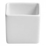Ariane Miniature 1.67 oz. Ivory Square Porcelain Bowl - 18/Case