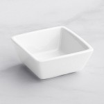 Acopa 2.75 oz. Square Bright White Porcelain Sauce Cup - 12/Pack Acopa 2.75 oz. Square Bright White Porcelain Sauce Cup - 12/Pack