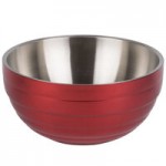 Vollrath 4763215 Double Wall Square Beehive 1.8 Qt. Serving Bowl - Dazzle Red