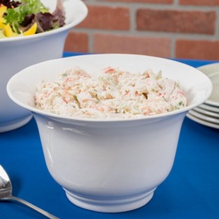 TableCraft CW3130W 3.25 Qt. White Cast Aluminum Tulip Salad Bowl