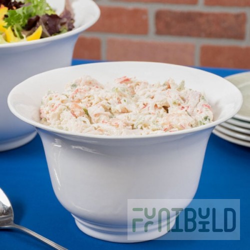 TableCraft CW3130W 3.25 Qt. White Cast Aluminum Tulip Salad Bowl