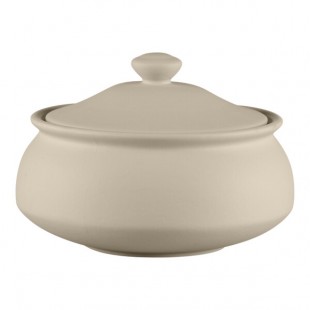 RAK Porcelain Baantna 50.4 oz. Gray Porcelain Handi Bowl and Lid - 2/Case
