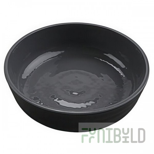 GET Roca Glazed 24 oz. Gray Melamine Low Street Bowl - 12/Case