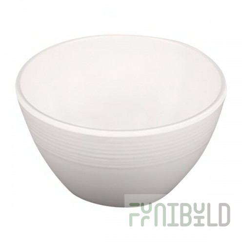 Elite Global Solutions Maya 15 oz. Cream Reactive Glaze Round Melamine Bowl - 6/Case