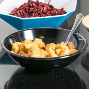 TableCraft 282B Round 32 oz. Black Melamine Bowl - 48/Case