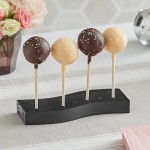 Acopa Mesa 14 Hole Black Wood Skewer / Cake Pop Holder