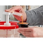 Choice Condiment Pump Kit with 1 oz. Pump and 4 Qt. Round Translucent Container with Red Lid