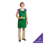Chef Revival Green Poly-Cotton Customizable Bib Apron with 1 Pocket - 30
