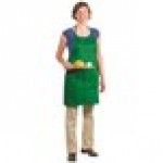 Chef Revival Green Poly-Cotton Customizable Bib Apron with 1 Pocket - 30
