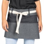 Uncommon Chef 3117 Sand Beige Customizable 100% Cotton Canvas Moxie Waist Apron with Natural Webbing and 3 Pockets - 24